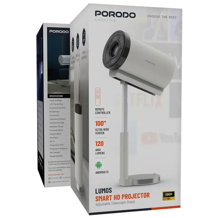 ویدئو پروژکتور هوشمند پرودو مدل LUMOS کیفیت HD