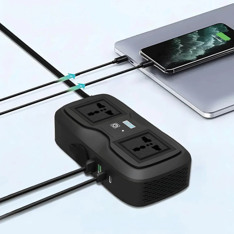 اینورتر فندکی خودرو گرین لاین مدل GC-233 ظرفیت ۲۰۰ وات