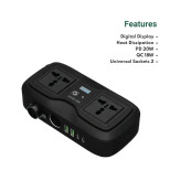 اینورتر فندکی خودرو گرین لاین مدل GC-233 ظرفیت ۲۰۰ وات